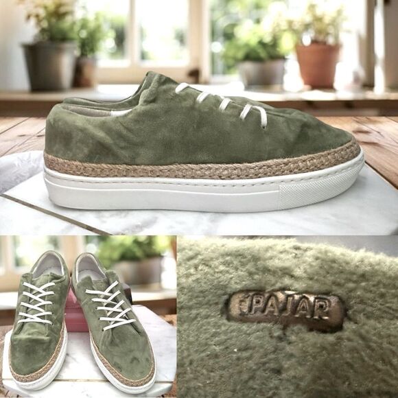 Pajar Shoes - PAJAR Canada Espadrille Jade Green Velvet Sneakers Size 40